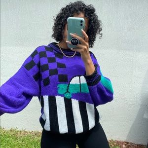 Cable knit retro sweater